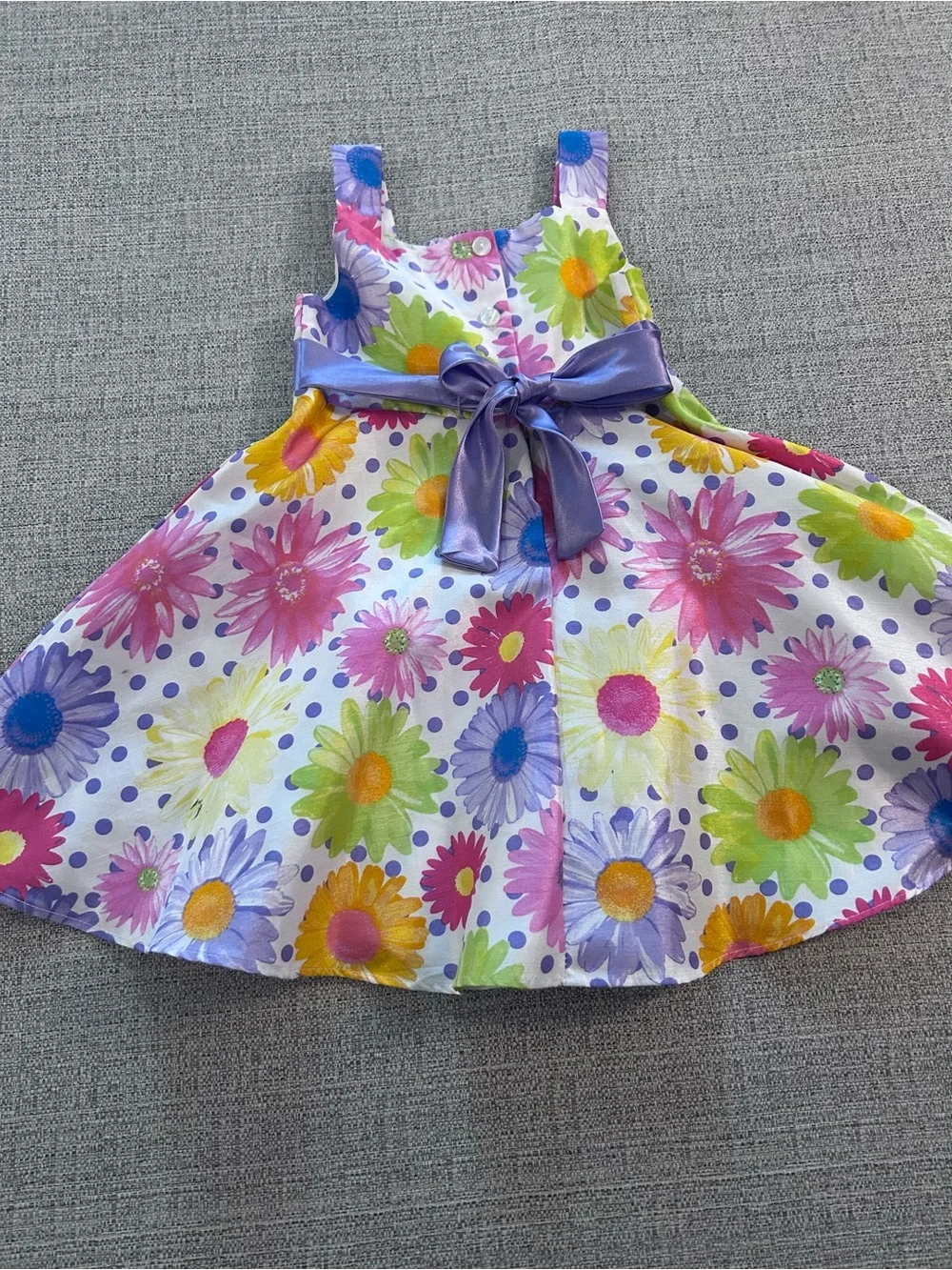 Youngland Girls Floral Sunburst Dress with Purple Sash Size 4